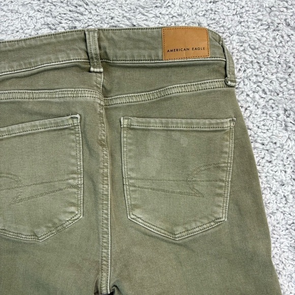 American Eagle Jeans Womens 00 Hi Rise Jegging Next Level Stretch Olive Green - Picture 6 of 6